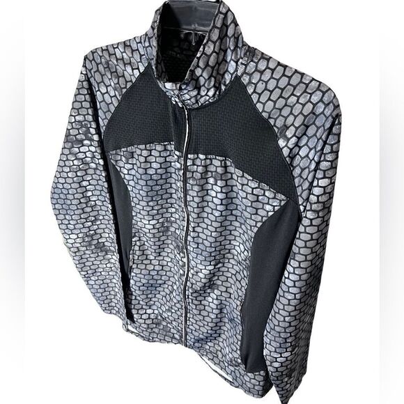 Champion duo dry running jacket windbreaker black grey size medium - Picture 2 of 16